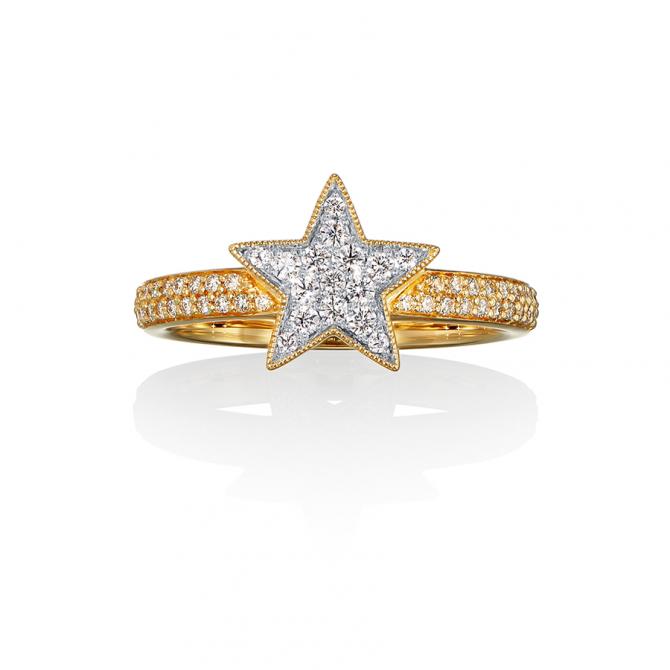 Half Eternity Etoile pave Ring (K18)
