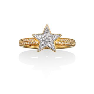 Half Eternity Etoile pave Ring (K18)