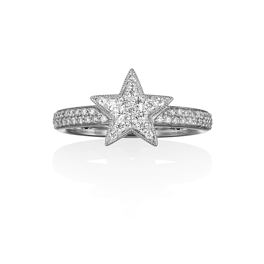 Half Eternity Etoile pave Ring (Pt)